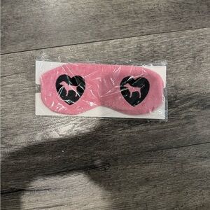 PINK Victoria's Secret Pink Eye Mask with Black Heart Pony Logos